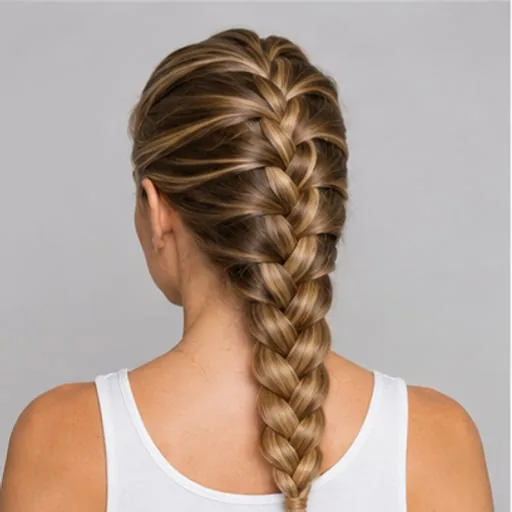 French Braid — Parting, braid direction and thickness define the outline and face framing.