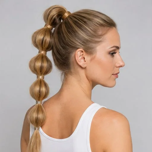 Bubble Ponytail — Longer lengths leave room for movement and layers around the face and ends.