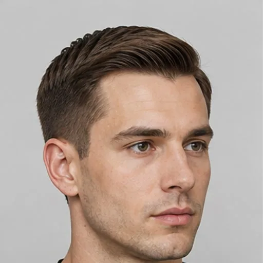Ivy League — Short lengths make the crown texture, hairline and side profile more visible.